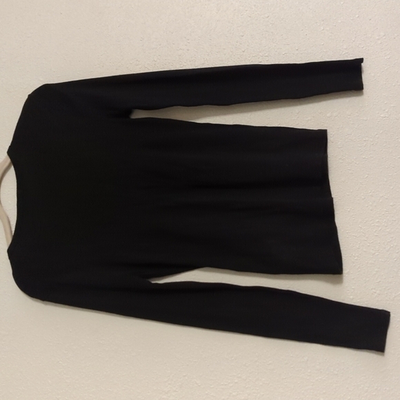 Michael Stars For Anthropologie XS/S Made In USA VNeck Long Sleeve Top Black - Picture 5 of 8